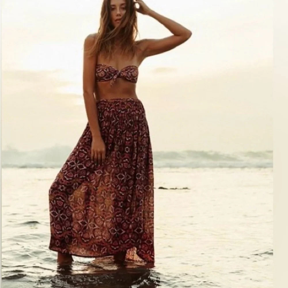 Billabong Sun Safari Skirt Boho Maxi Floral Size Small Petite